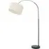 Louis Curved LED Floor Lamp - Black, White Fabric