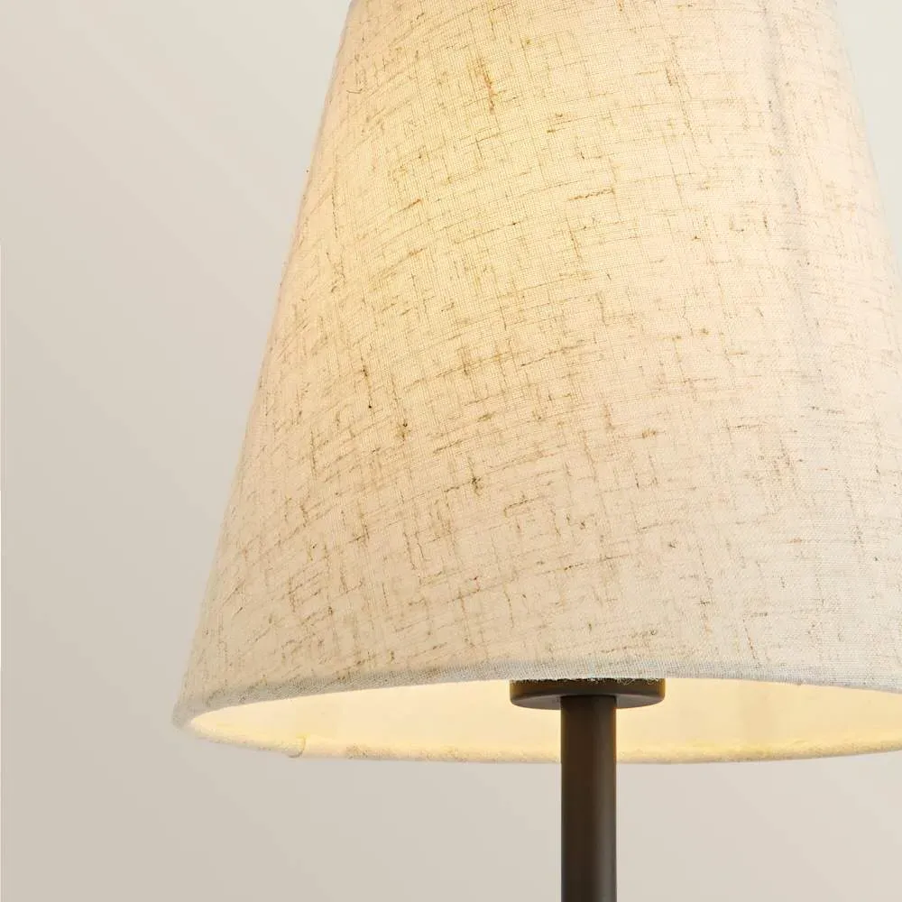 Lowe Rechargeable Table Lamp with Linen Shade - Black