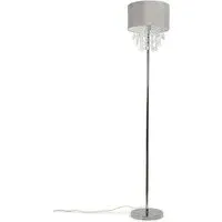 Lulu LED Floor Lamp with Droplets - Grey, Fabric