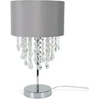 Lulu LED Table Lamp with Droplets - Grey, Fabric