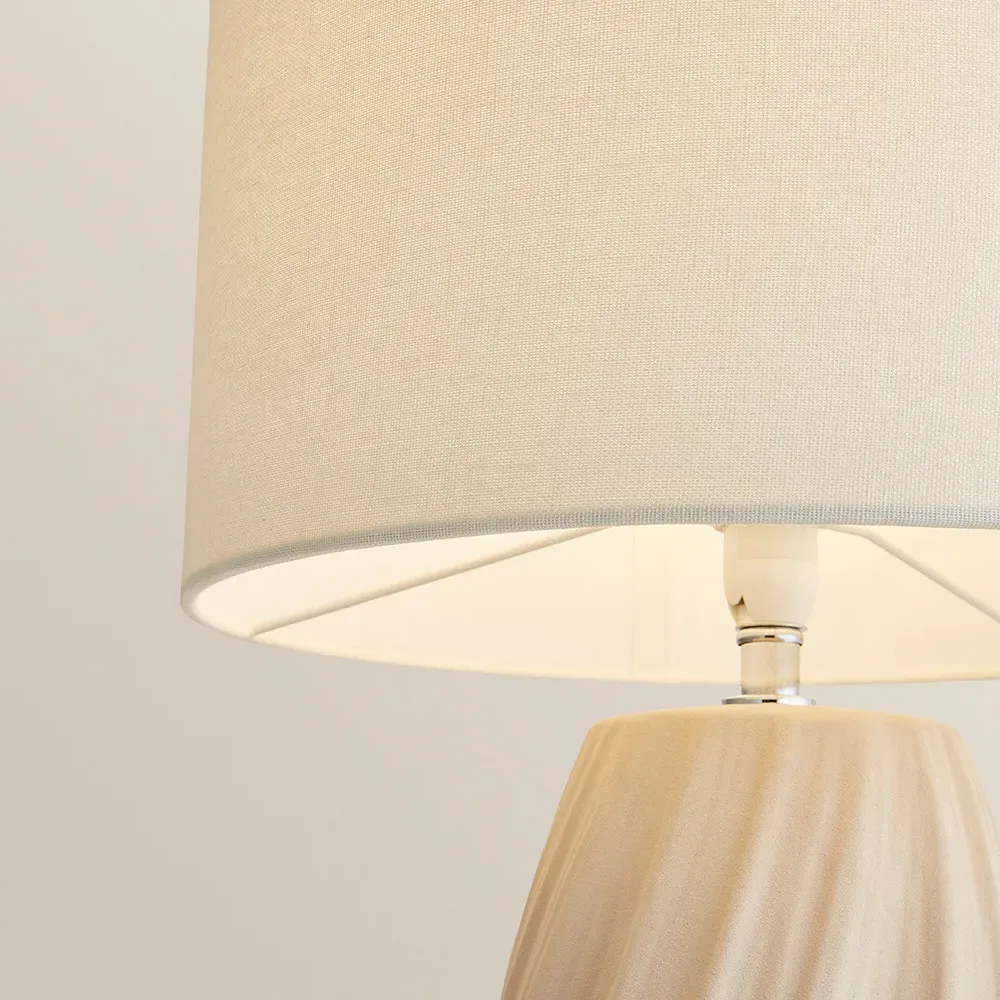 Lydia Tall Swirl Table Lamp - Natural, Ceramic