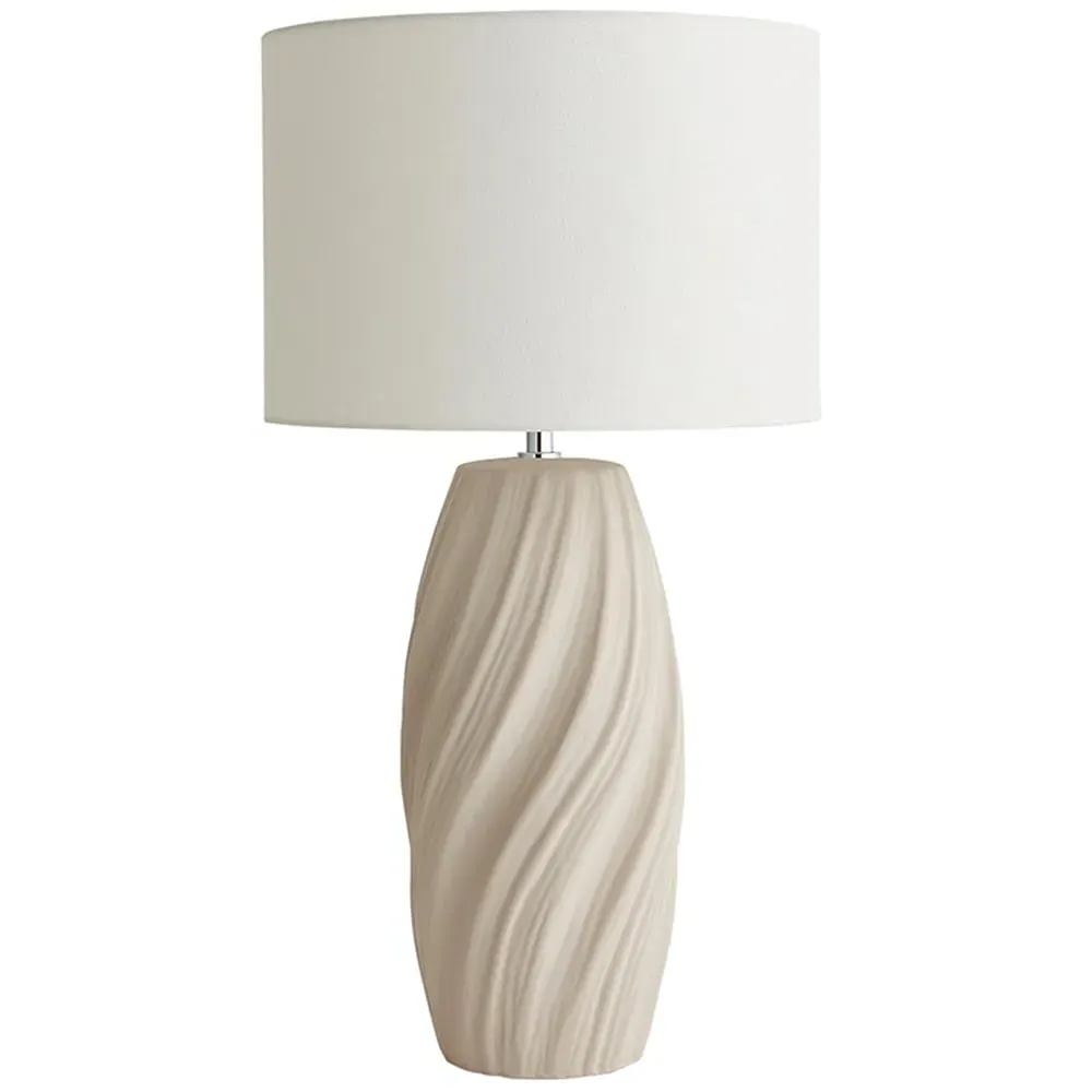 Lydia Tall Swirl Table Lamp - Natural, Ceramic
