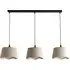 Mabel 3 Drop Bar Ceiling Light with Scallop Shade - Black, Linen