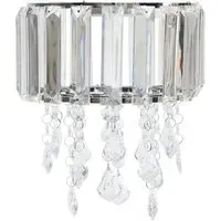 Mabel Chrome Droplet Ceiling Drum Shade - White