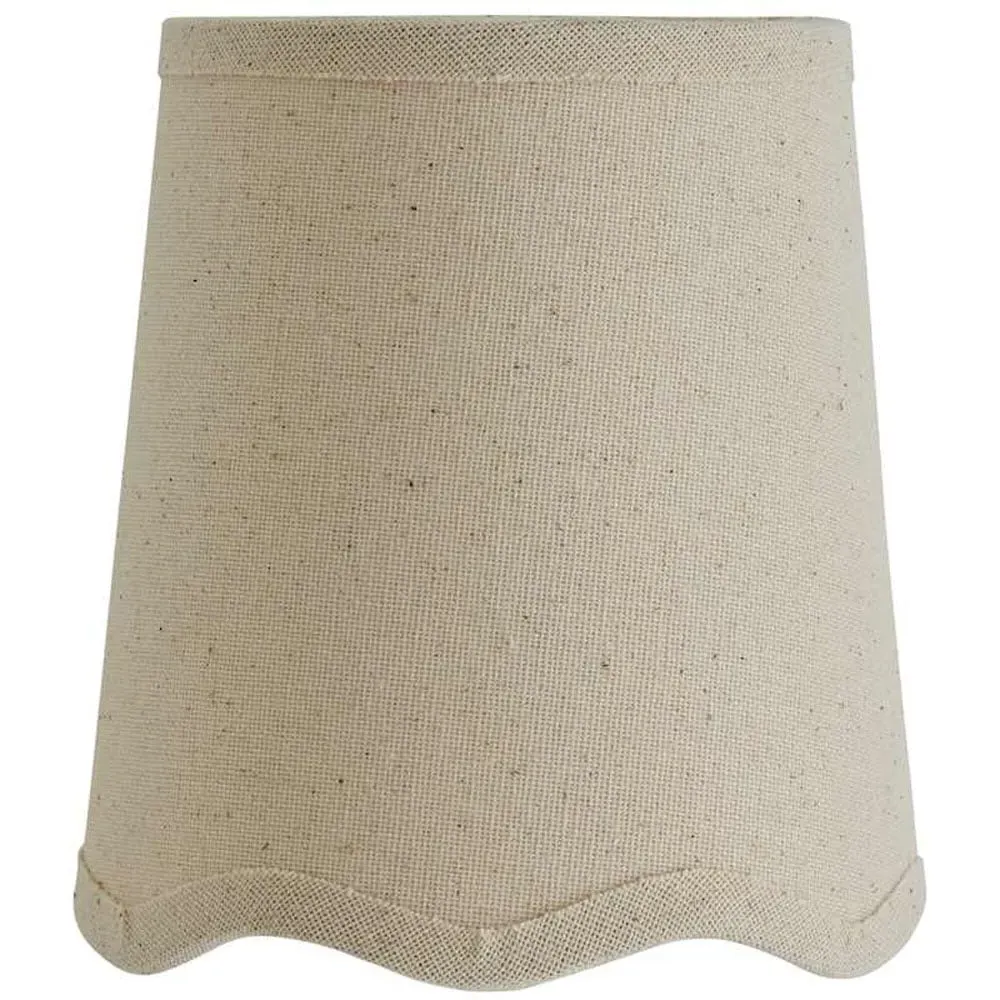 Mabel Extra Small Lamp Shade with Scallop Edge - Cream, Linen image