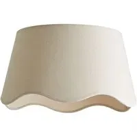 Mabel Large Lamp Shade with Scallop Edge - Cream, Linen