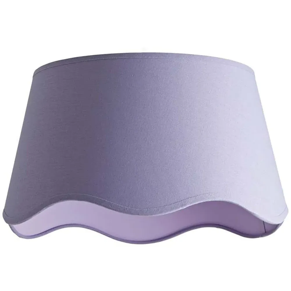 Mabel Large Lamp Shade with Scallop Edge - Lilac, Linen
