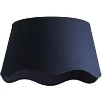 Mabel Large Lamp Shade with Scallop Edge - Navy, Linen