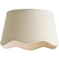 Mabel Small Lamp Shade with Scallop Edge - Cream, Linen