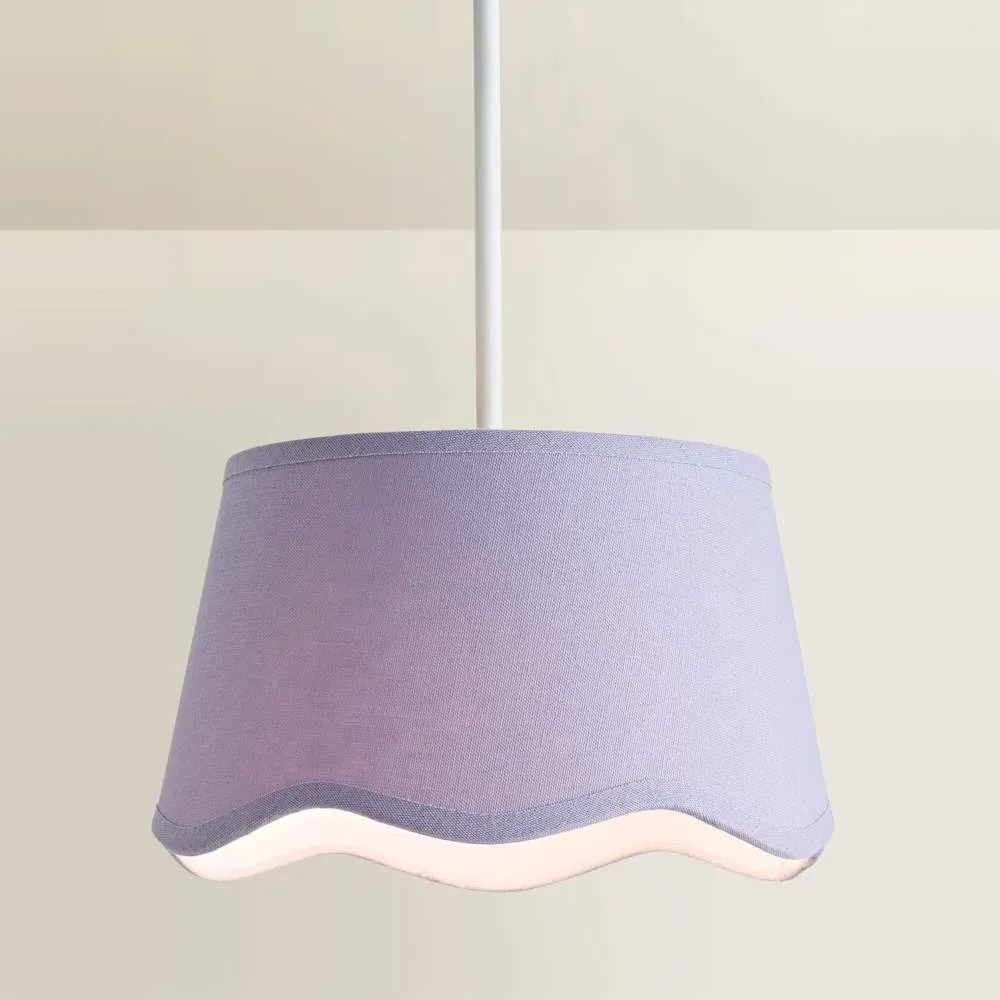 Mabel Small Lamp Shade with Scallop Edge - Lilac, Linen