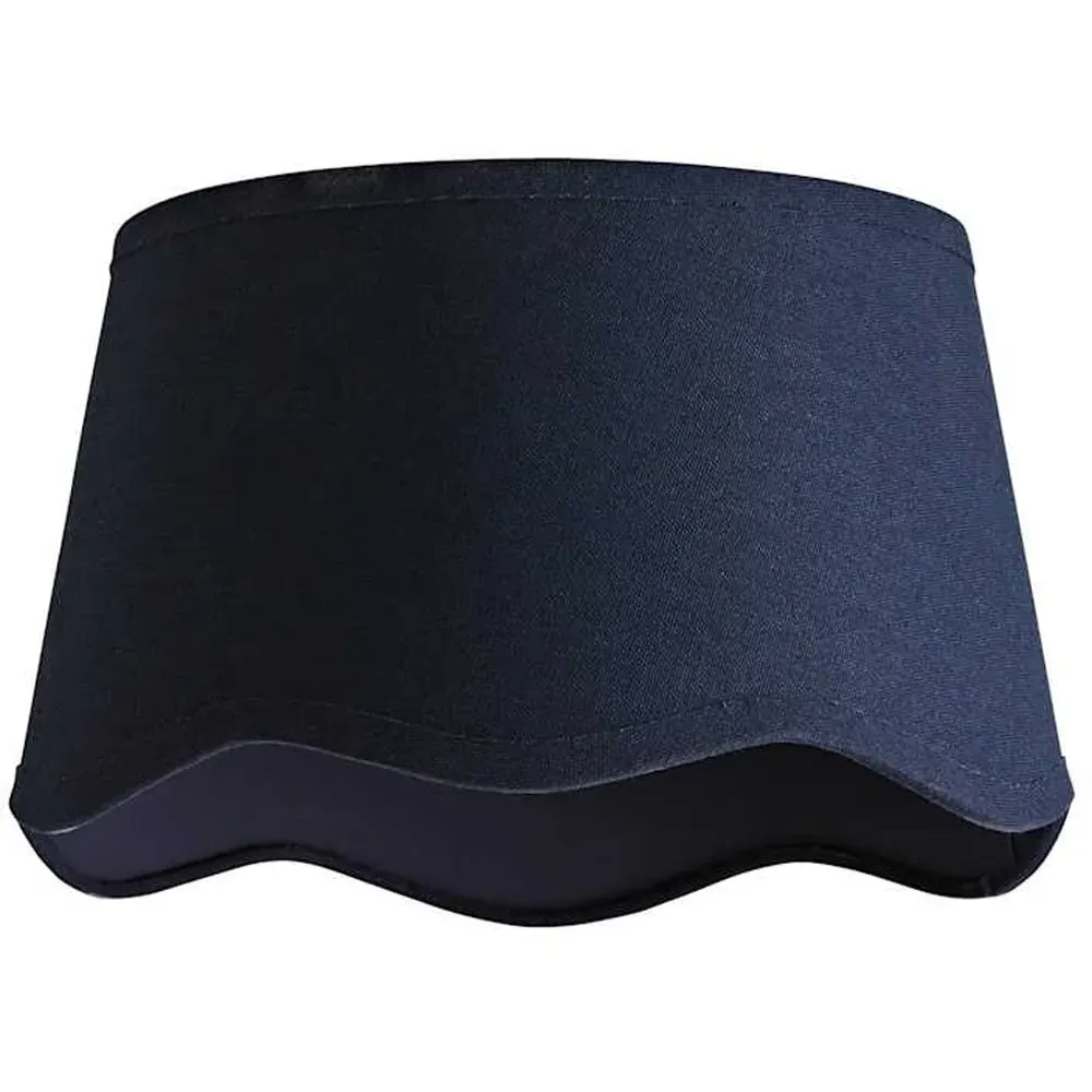 Mabel Small Lamp Shade with Scallop Edge - Navy, Linen
