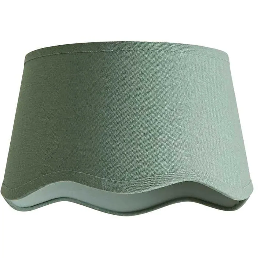 Mabel Small Lamp Shade with Scallop Edge - Sage, Linen