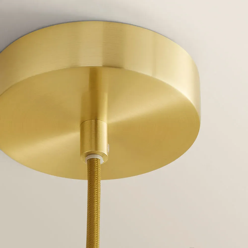 Maddison Ribbed Glass Ceiling Pendant Light - Gold