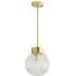 Maddison Ribbed Glass Ceiling Pendant Light - Gold