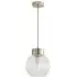 Maddison Ribbed Glass Ceiling Pendant Light - Silver