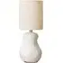 Mae Linen Shade LED Table Lamp - White, Ceramic