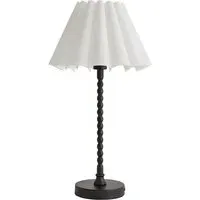 Maeve Bobbin Bobble Table Lamp with Pleated Shade - Black