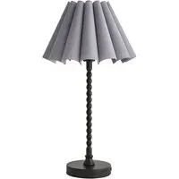 Maeve Bobbin Bobble Table Lamp with Pleated Shade - Black