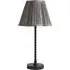 Maeve Bobbin Table Lamp with Scalloped Shade - Dark Grey, Faux Silk