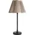 Maeve Bobbin Table Lamp with Scalloped Shade - Light Grey, Faux Silk