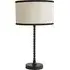 Maeve Drum Shade Bobbin Table Lamp with Bulb - Black, Linen