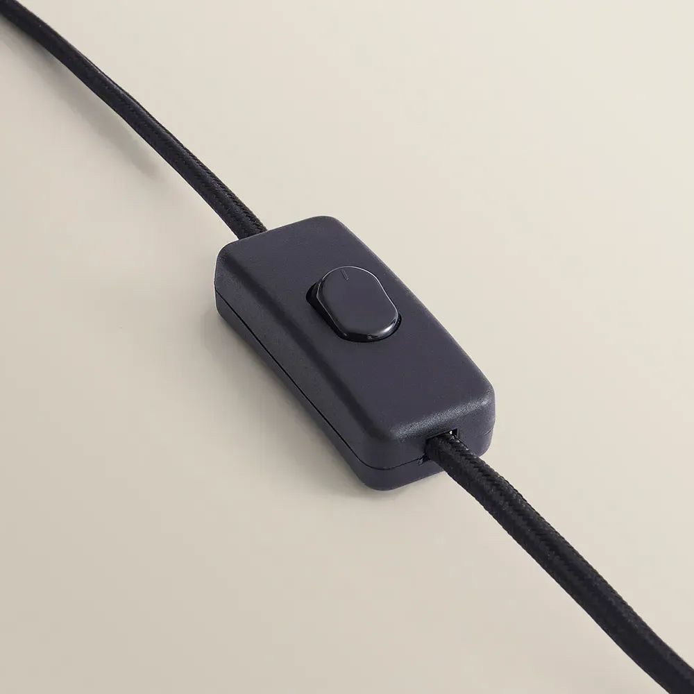 Maeve Drum Shade Bobbin Table Lamp with LED Bulb - Black