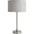 Maeve Drum Shade Bobbin Table Lamp with LED Bulb - Grey, Chrome
