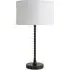 Maeve Drum Shade Bobbin Table Lamp with LED Bulb - White, Black