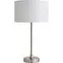 Maeve Drum Shade Bobbin Table Lamp with LED Bulb - White, Chrome