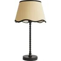 Maeve Scallop Shade Bobbin Table Lamp with LED Bulb - Black