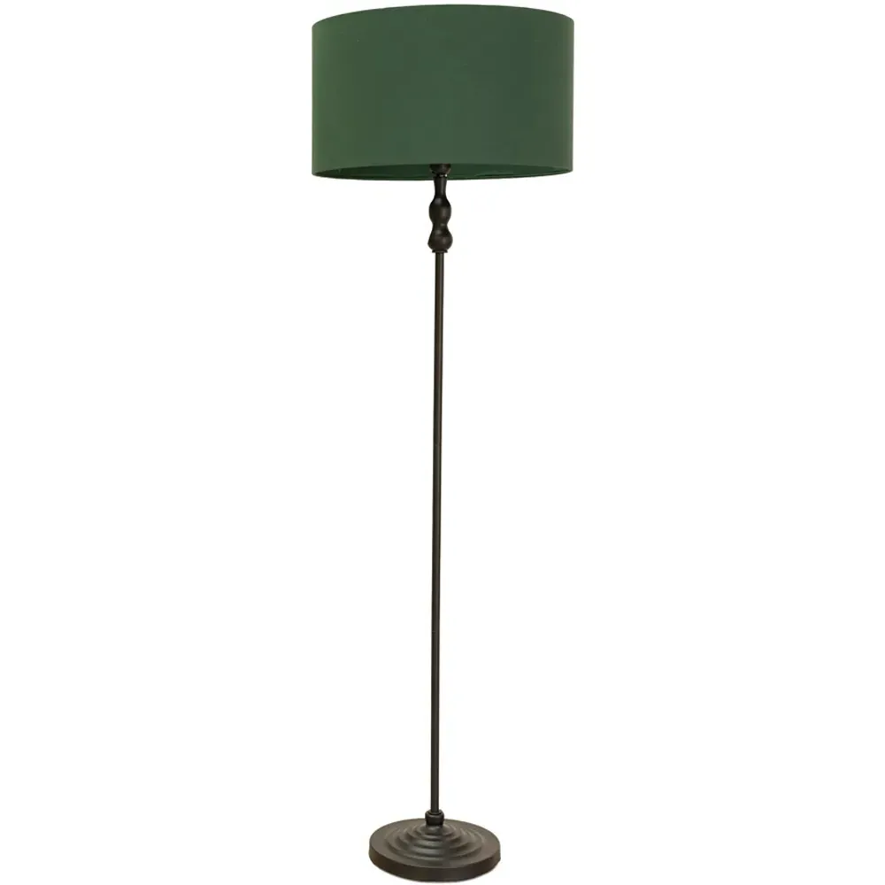 Maggie Candlestick Floor Lamp - Black, Fabric