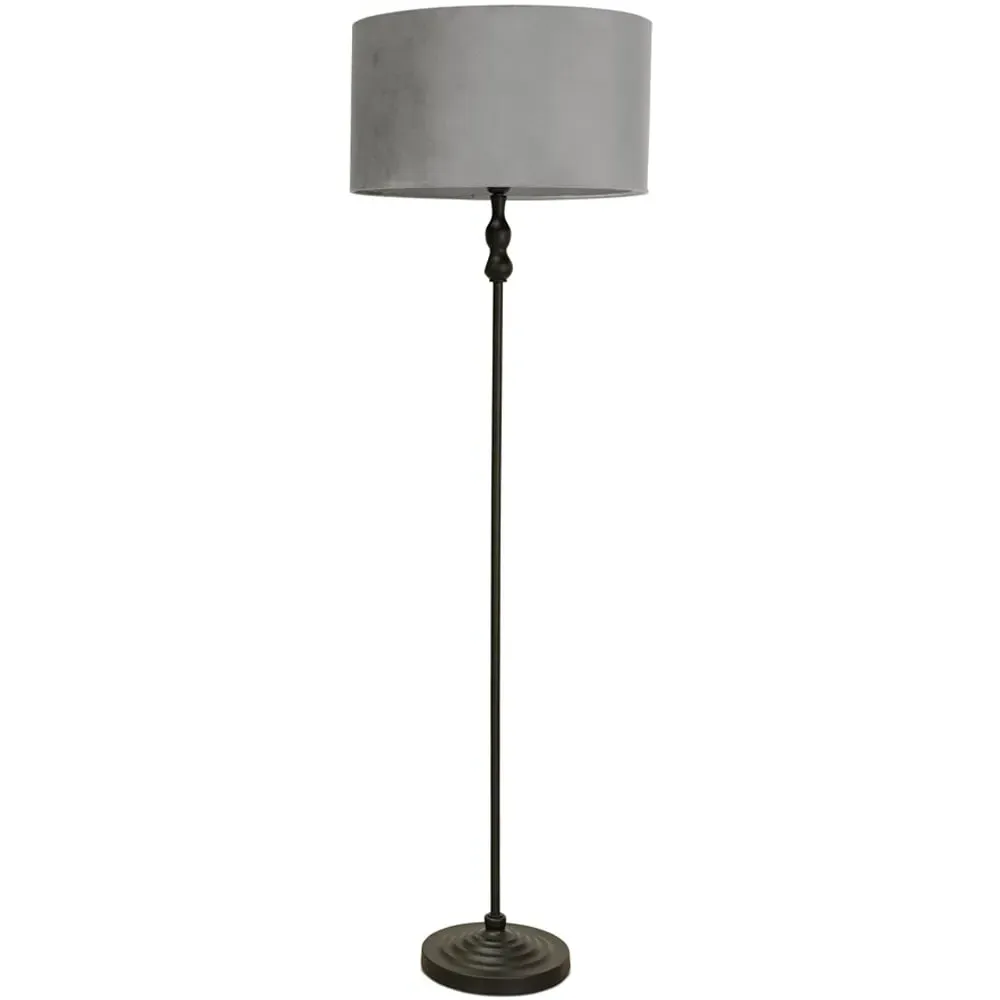 Maggie Candlestick Floor Lamp - Black, Velvet