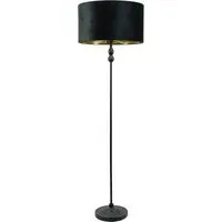 Maggie Candlestick LED Floor Lamp - Black, Velvet