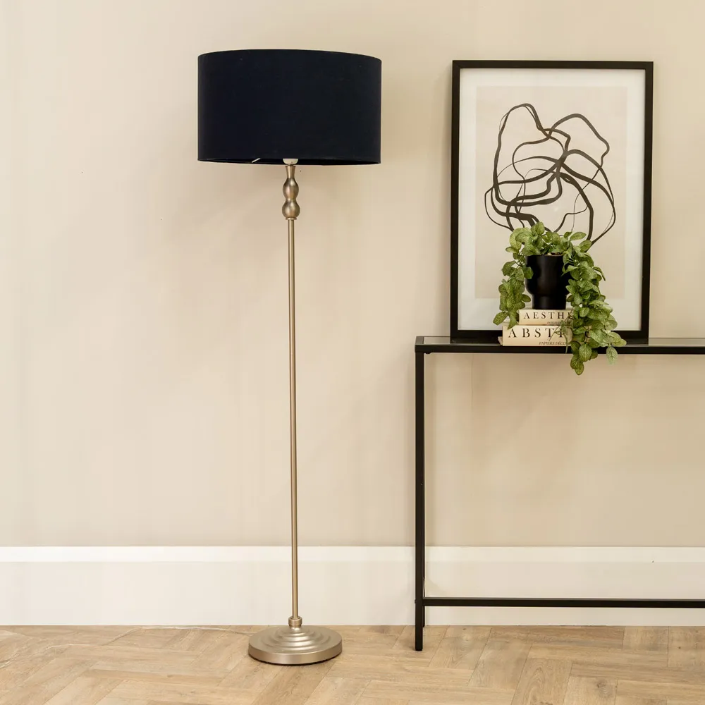 Maggie Candlestick LED Floor Lamp - Brushed Chrome