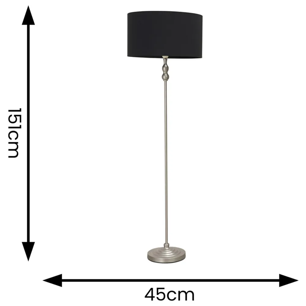 Maggie Candlestick LED Floor Lamp - Brushed Chrome