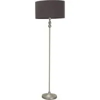 Maggie Candlestick LED Floor Lamp - Charcoal, Brushed Chrome