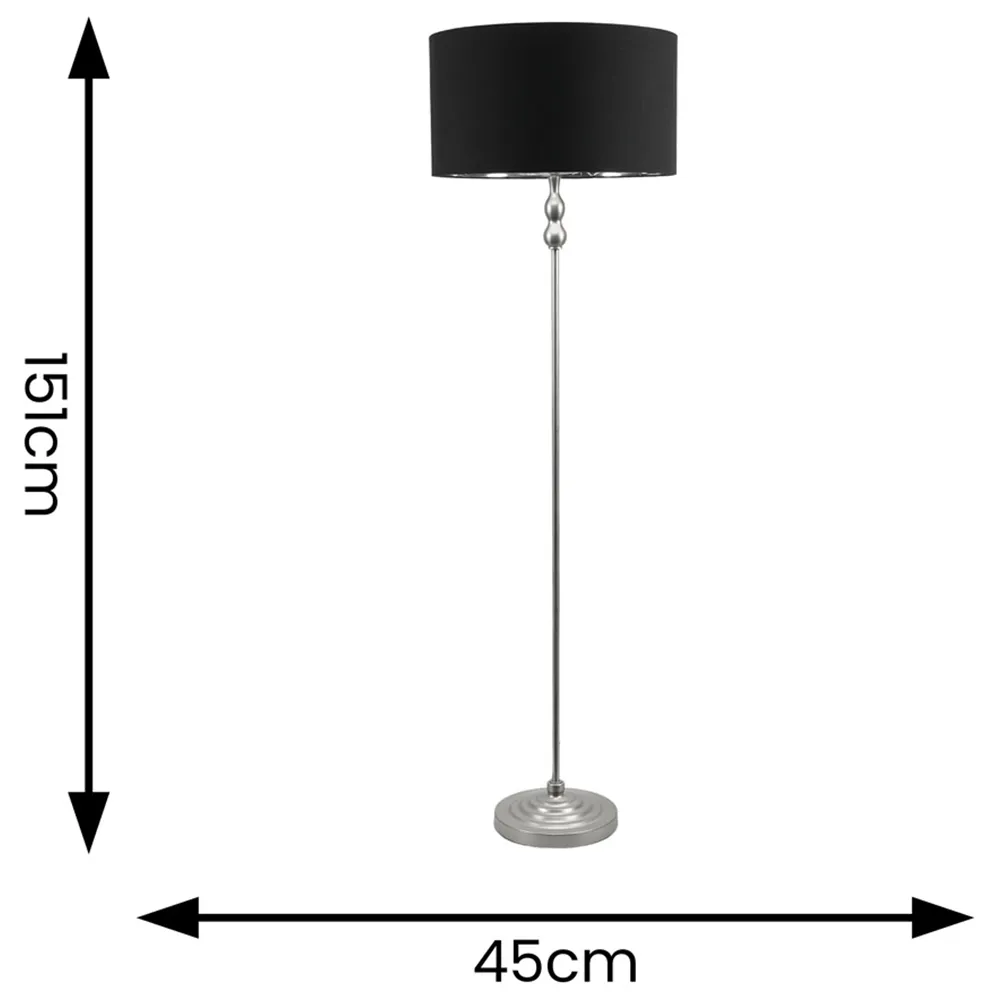 Maggie Candlestick LED Floor Lamp - Chrome, Metal