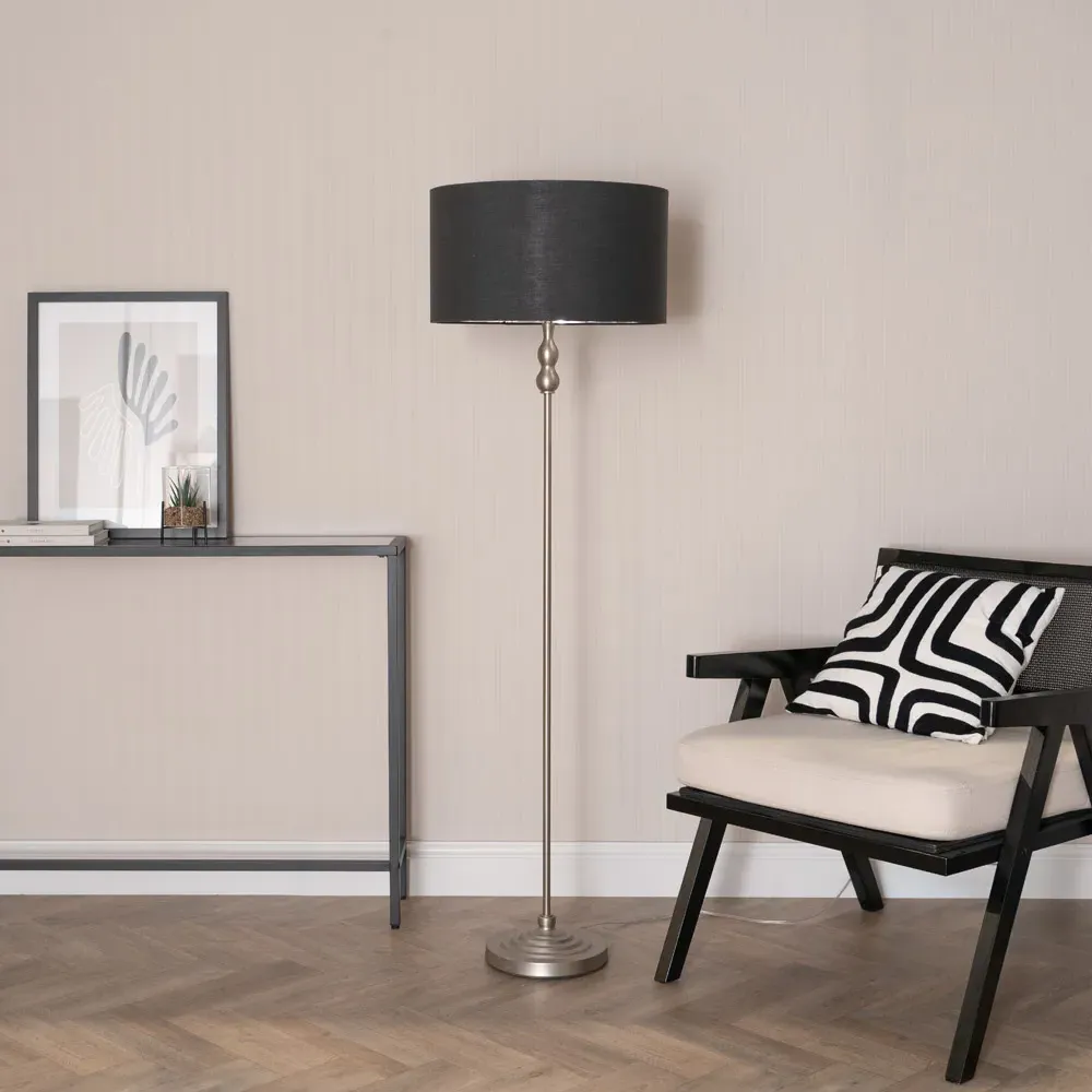 Maggie Candlestick LED Floor Lamp - Chrome, Metal