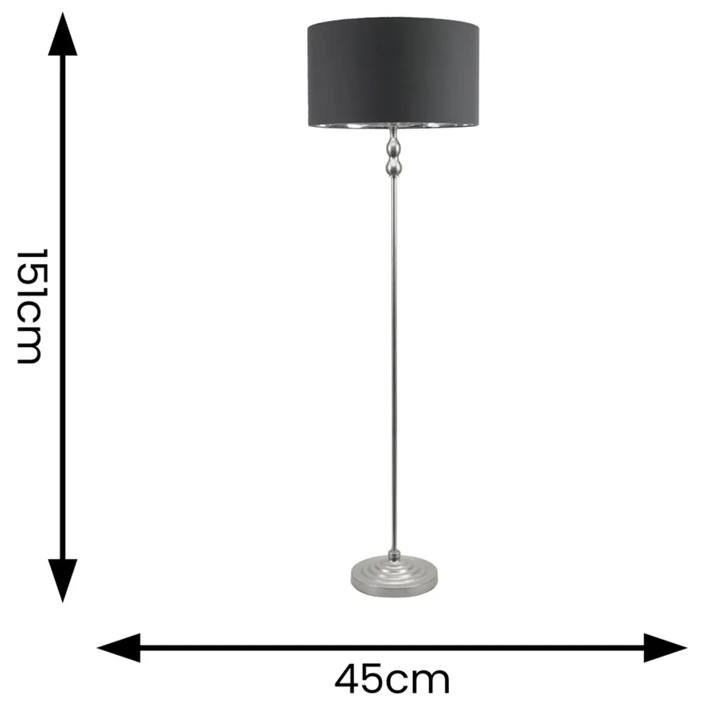 Maggie Candlestick LED Floor Lamp - Chrome, Metal