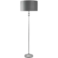Maggie Candlestick LED Floor Lamp - Chrome, Velvet