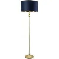 Maggie Candlestick LED Floor Lamp - Gold, Navy Velvet