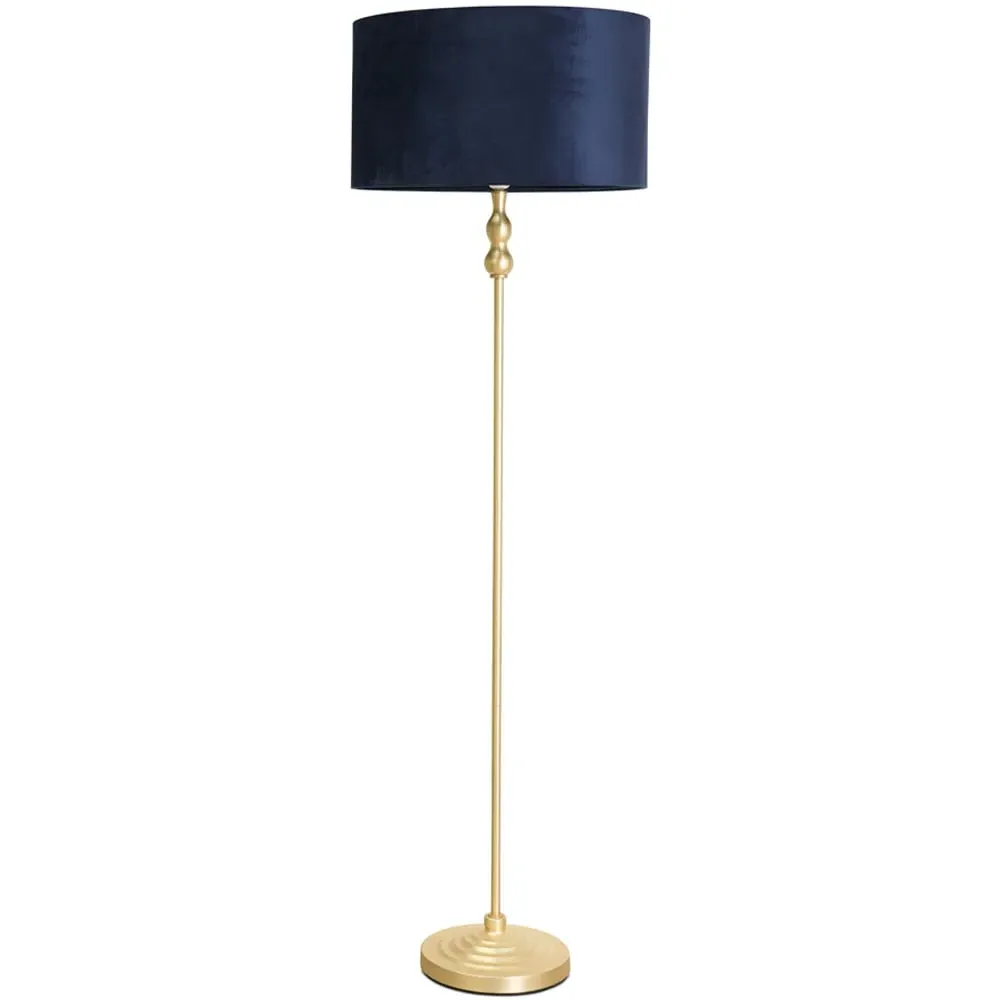 Maggie Candlestick LED Floor Lamp - Gold, Velvet