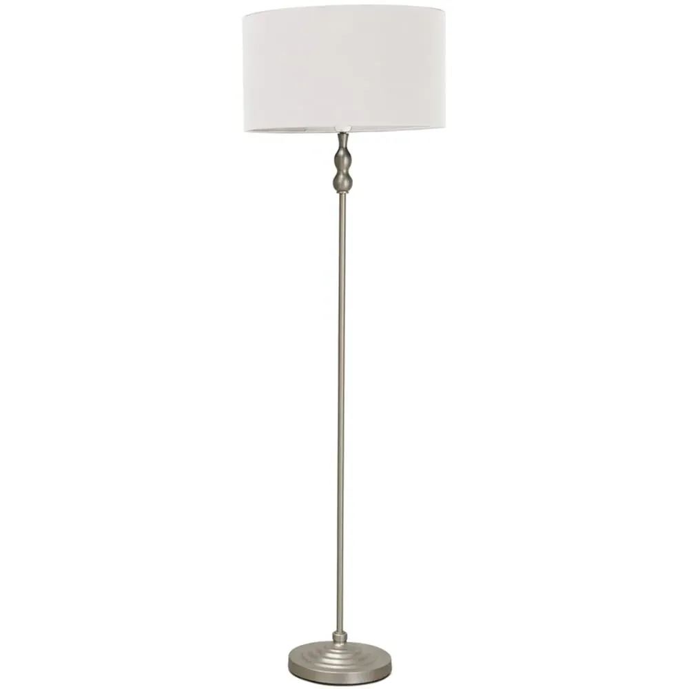 Maggie Candlestick LED Floor Lamp - Grey, Chrome