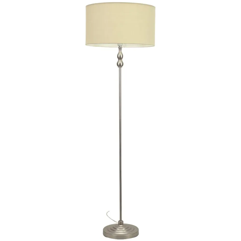 Maggie Candlestick LED Floor Lamp - Natural, Chrome