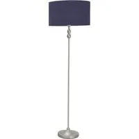 Maggie Candlestick LED Floor Lamp - Navy Blue, Chrome