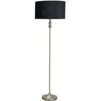 Maggie Candlestick LED Floor Lamp - Silver, Velvet