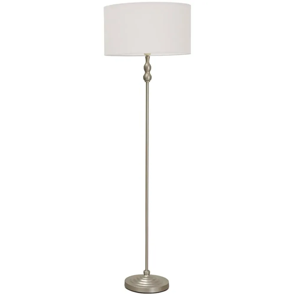 Maggie Candlestick LED Floor Lamp - White, Chrome