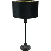 Maggie Candlestick LED Table Lamp - Black, Gold Interior
