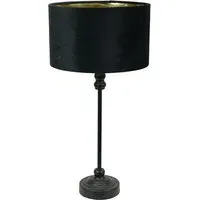 Maggie Candlestick LED Table Lamp - Black, Velvet