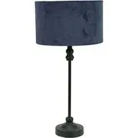Maggie Candlestick LED Table Lamp - Black, Velvet